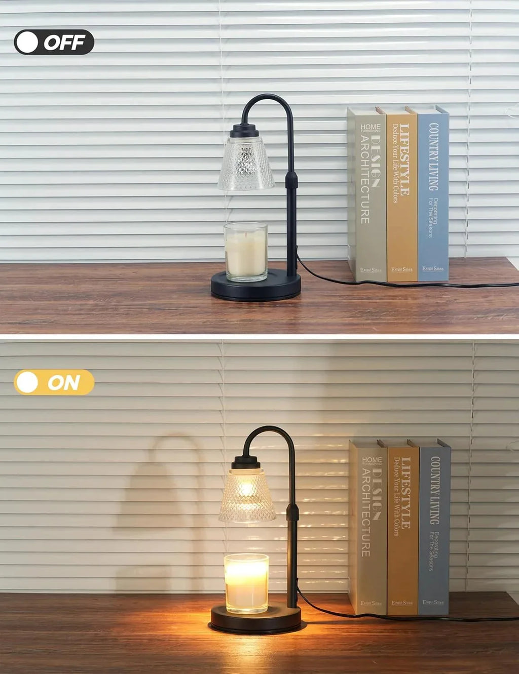 Cozy Candle Warmer Lamp with Timer & Dimmable Light