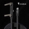 240W Braided Fast Charge Cable With Built-in Phone Stand