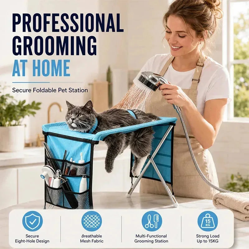 Foldable Pet Grooming and Bath Support Bed