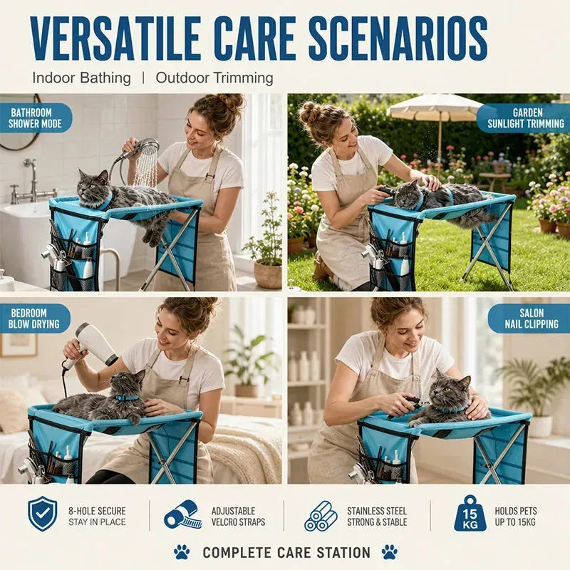 Foldable Pet Grooming and Bath Support Bed