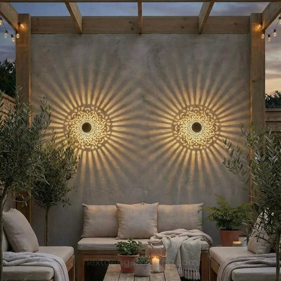 1Decorative Solar Mandala Lights 2 Pcs