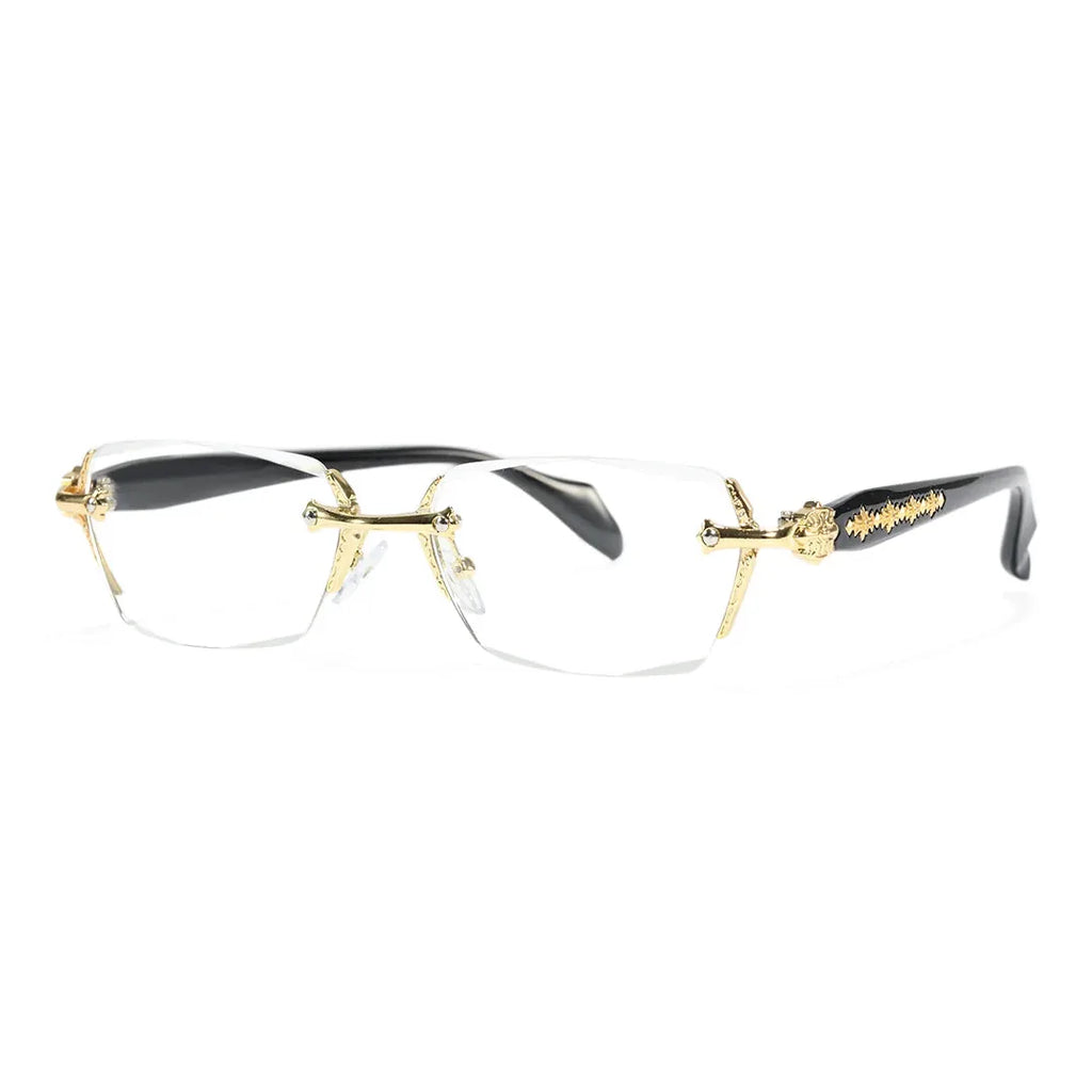 Rimless Metal Anti-Blue Light Reading Glasses 2 Pcs