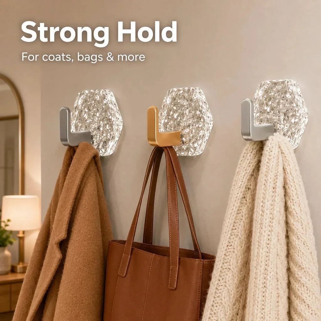 10-Pack Heavy-Duty Adhesive Hooks – Strong Hold. No Drilling