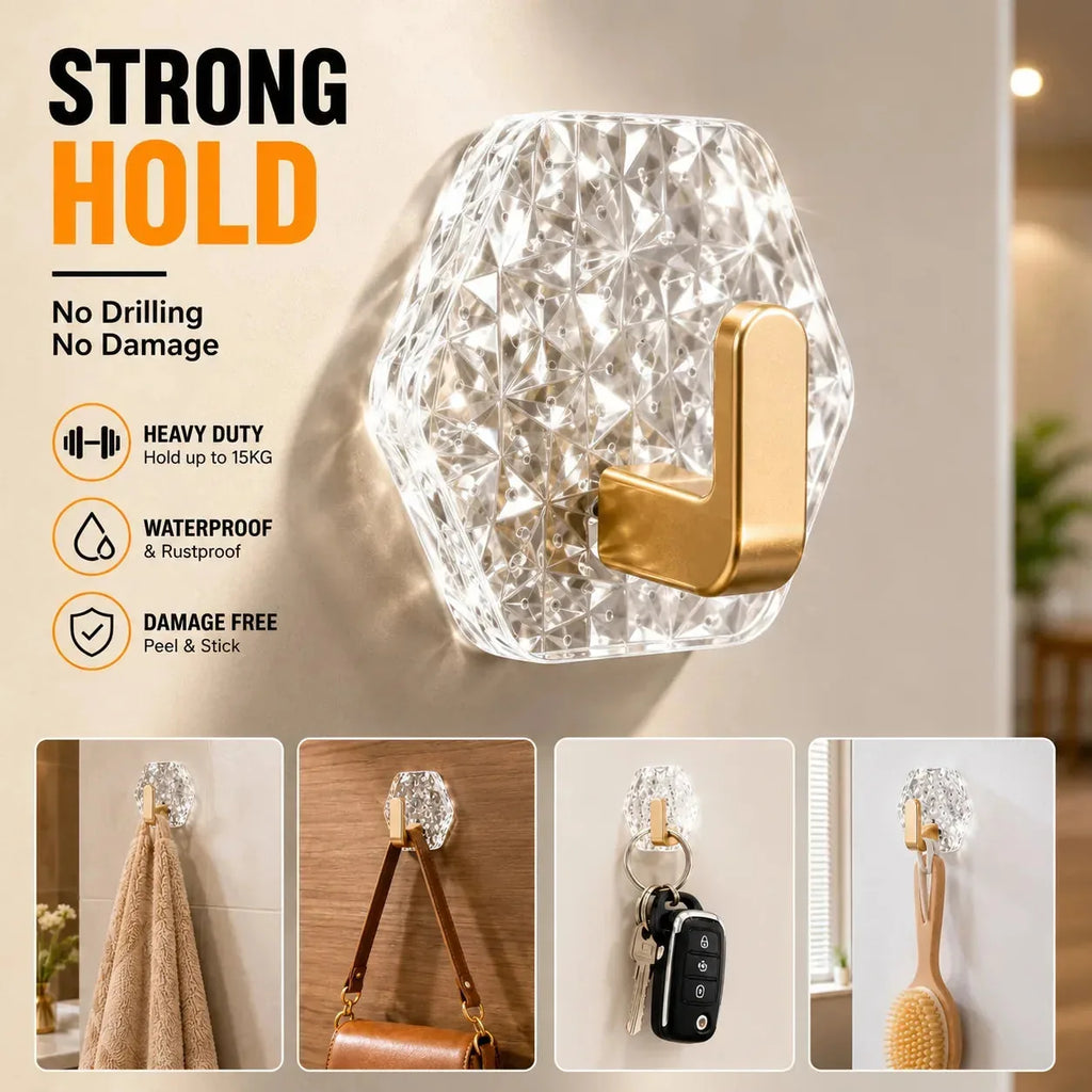 10-Pack Heavy-Duty Adhesive Hooks – Strong Hold. No Drilling