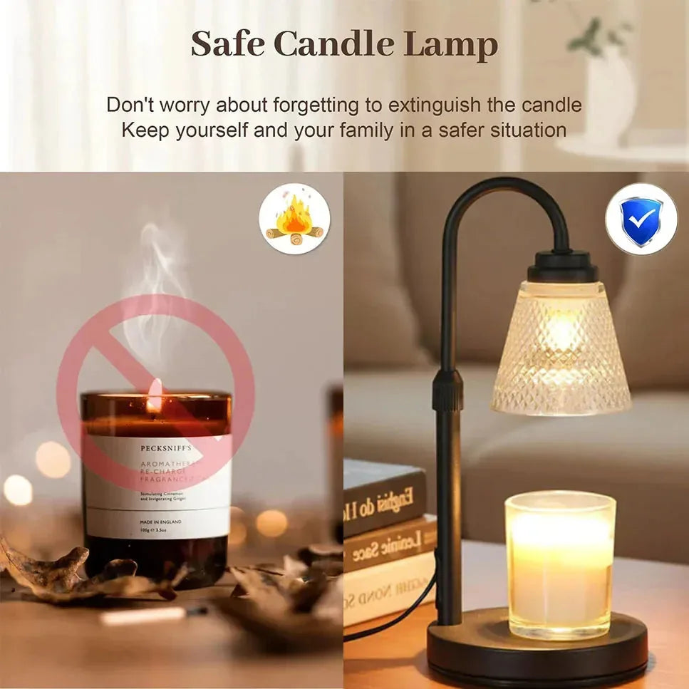 Cozy Candle Warmer Lamp with Timer & Dimmable Light