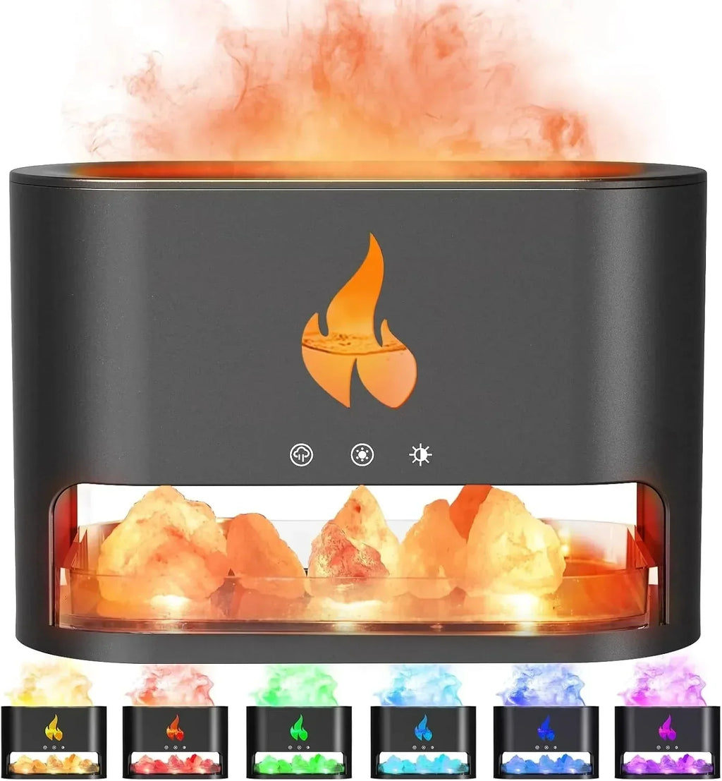 Himalayan Salt Fireplace Humidifier Lamp