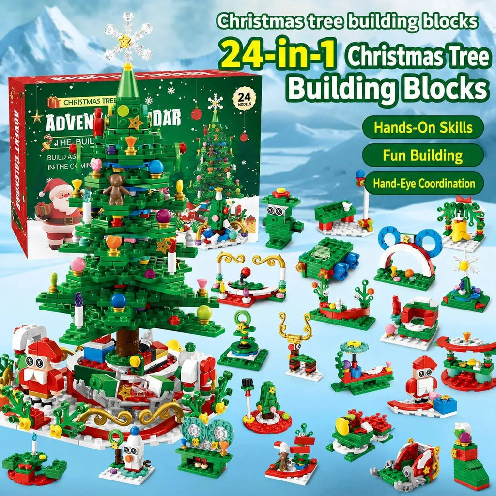 24-Day Christmas Countdown Building Block Set