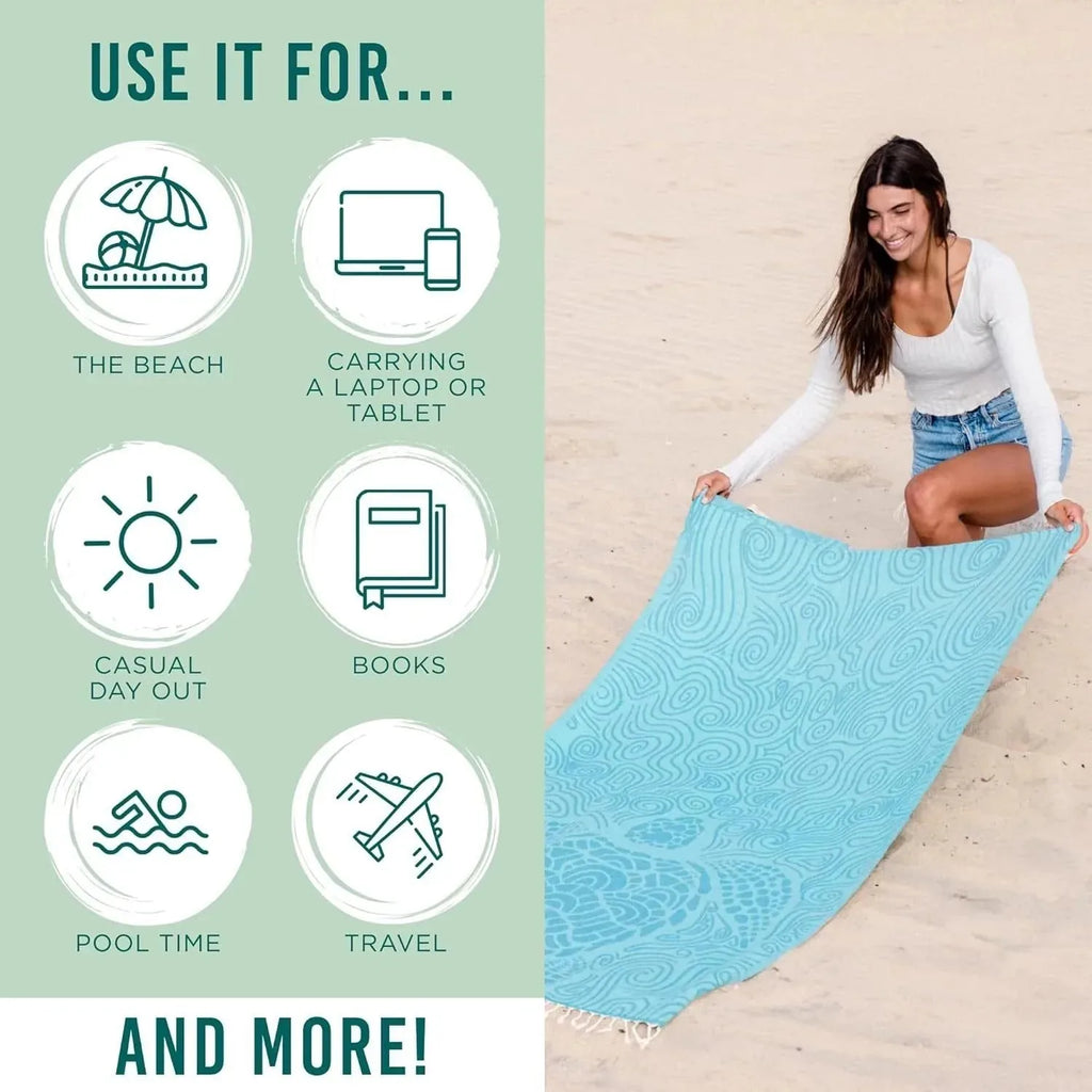 2-in-1 Convertible Towel & Backpack with Inner Zip Pocket & Sand-Repelling Fabric– Pre-Sale