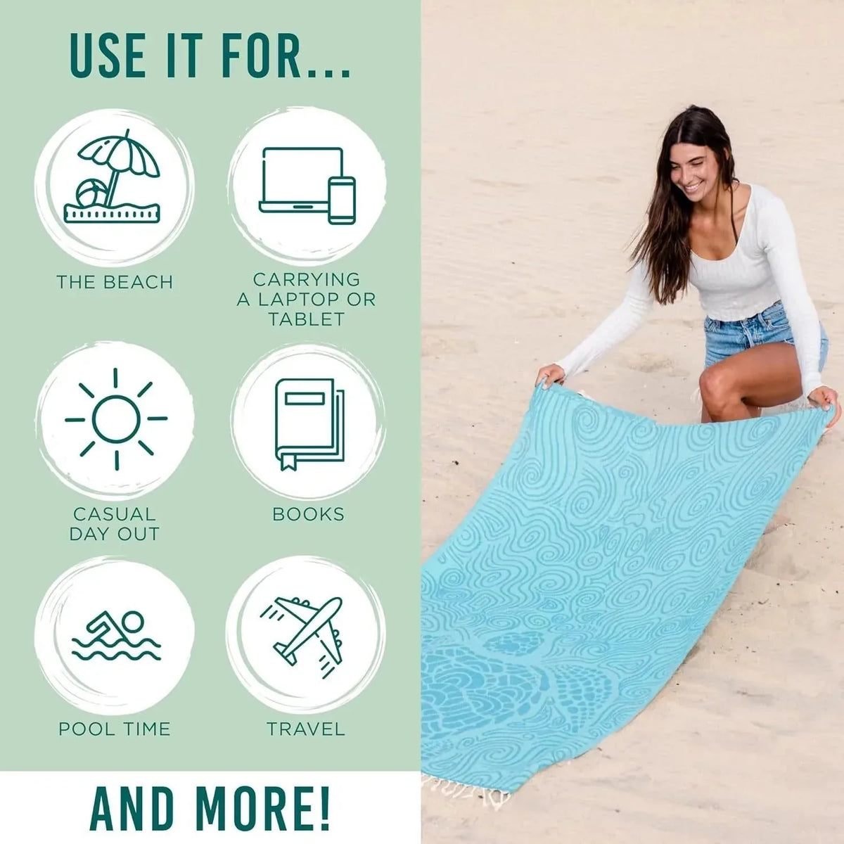 2-in-1 Convertible Towel & Backpack with Inner Zip Pocket & Sand-Repelling Fabric– Pre-Sale