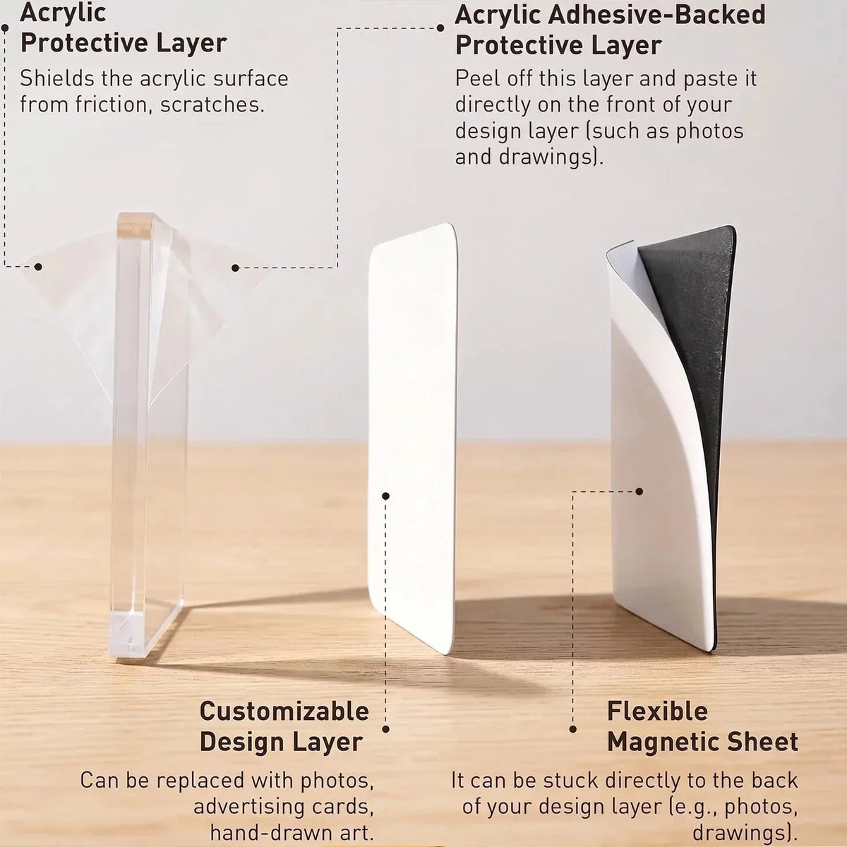 Clear Acrylic Magnetic Fridge Photo Frames