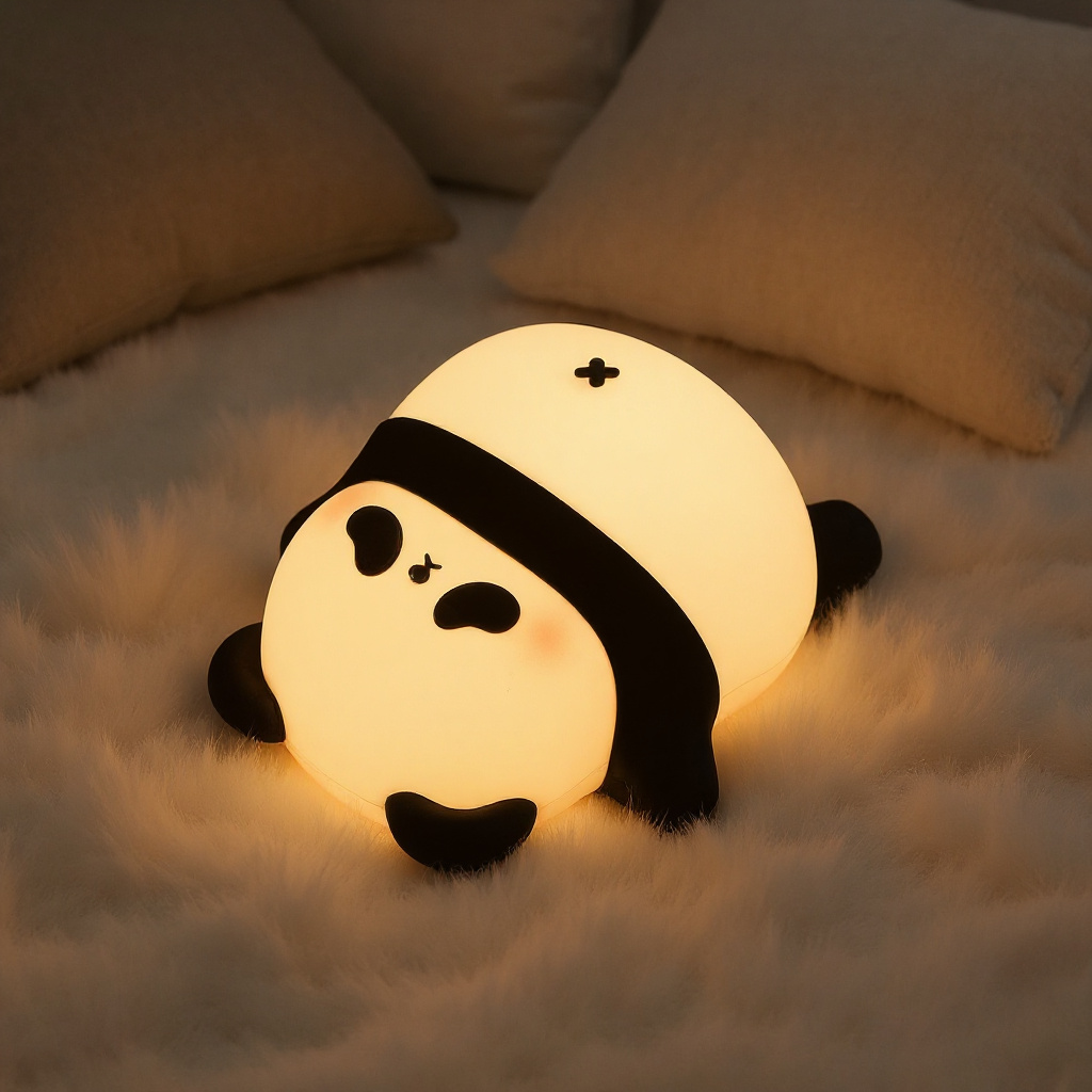 Maetiva® Napping Panda Breathing Squishy Silicone Companion Sound LED Night Light Perfect Gift