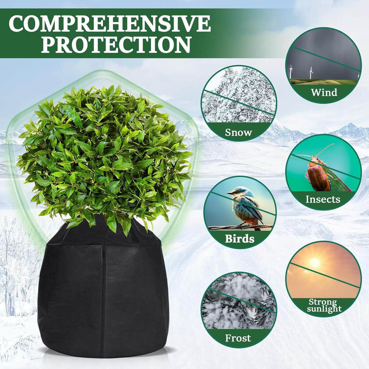 Potted Plant Cover | Frost Cover for Plants | Flower Pot Cover | Cultiuana