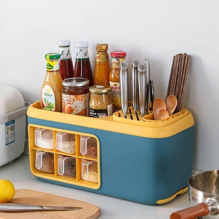 Multifunctional Kitchen Silverware Grain Storage Organizer