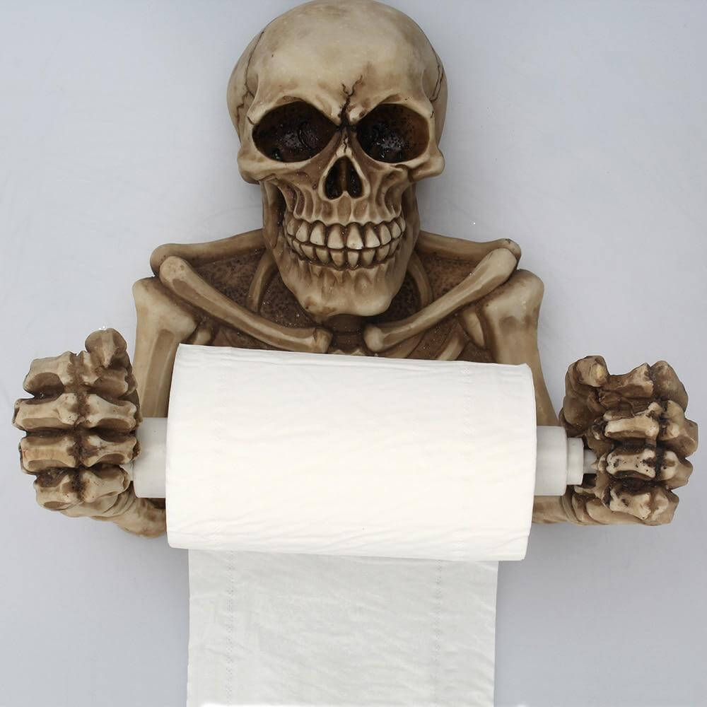 Gothic Skull Toilet Paper Holder Rack