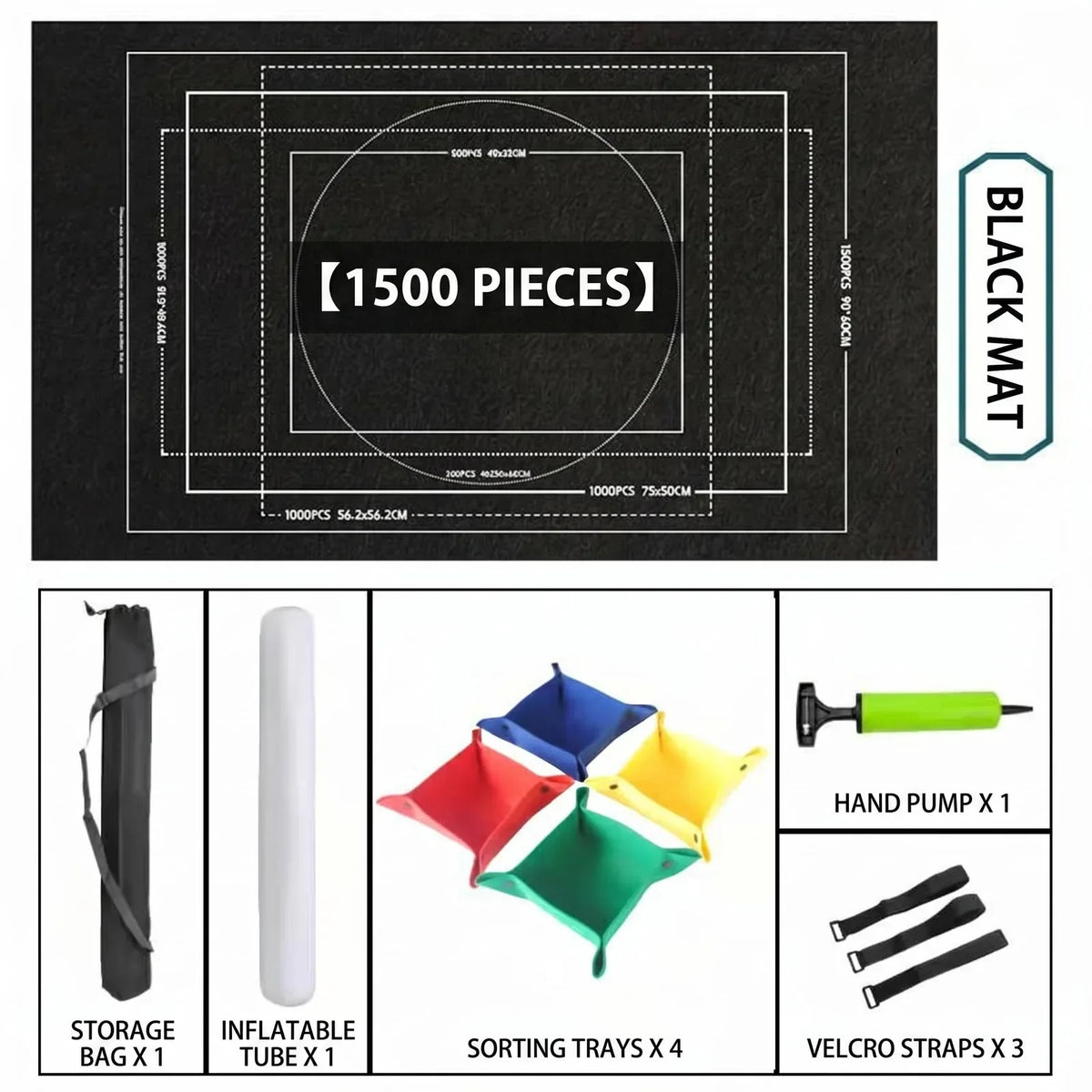 6 Pcs Puzzle Mat Set for Up to 1500 Pieces