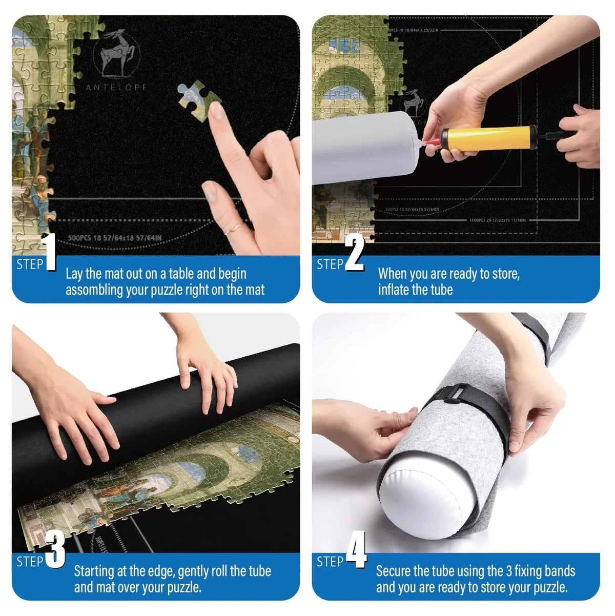 6 Pcs Puzzle Mat Set for Up to 1500 Pieces
