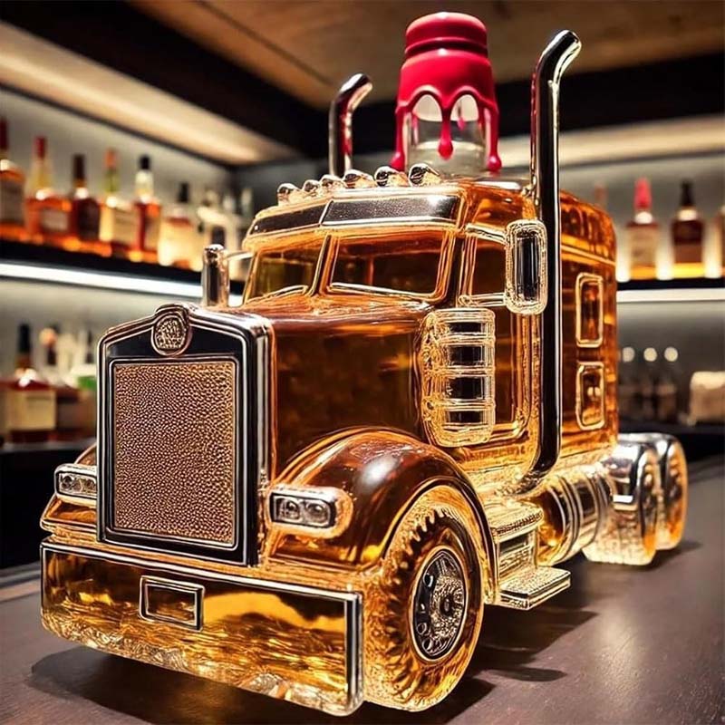 Truck Shape Glass Whiskey Bottle