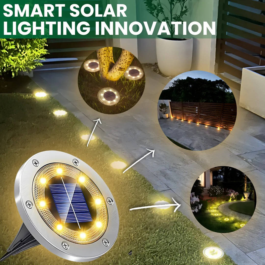 Solar Ground Lights Outdoor Waterproof Solar Powered Pathway Lights
