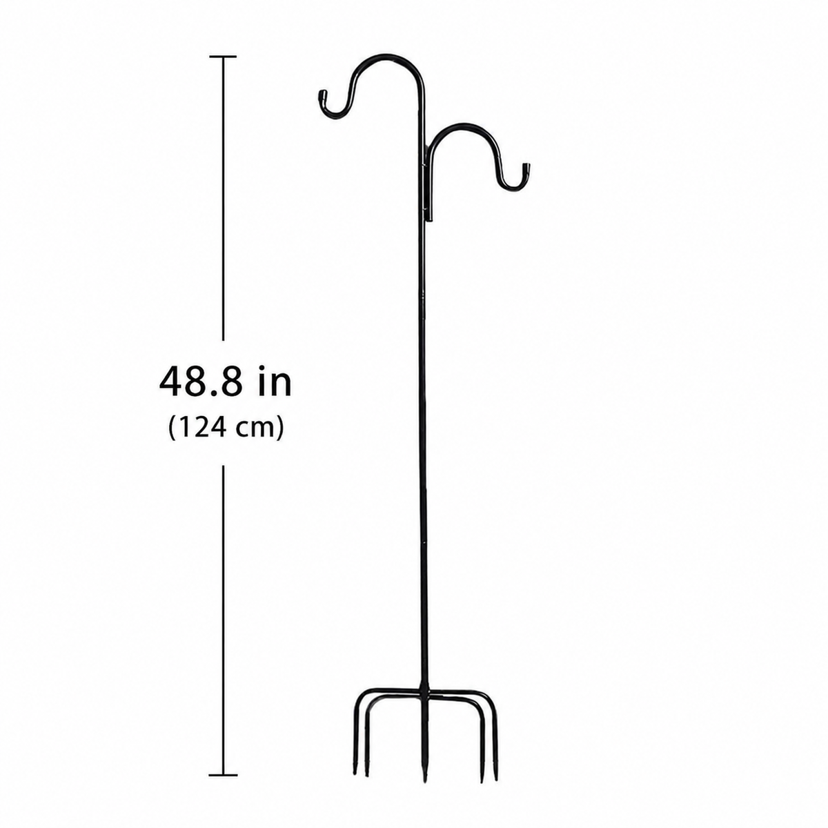 Double Shepherds Hooks for Outdoor, Heavy Duty Bird Feeder Pole, 2 Pack