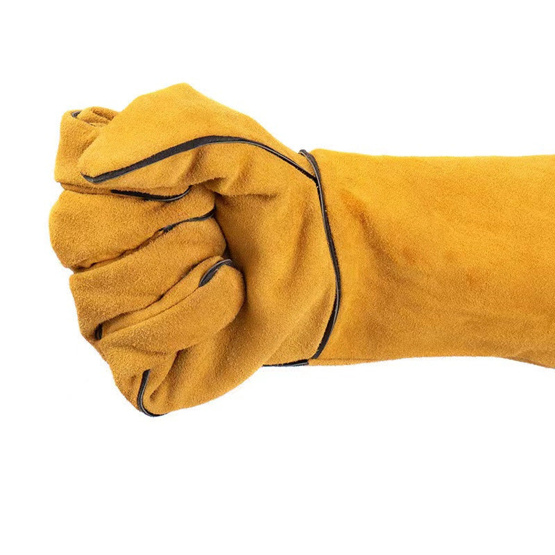Leather BBQ Gloves Heat Resistant Cowhide Grill Gloves