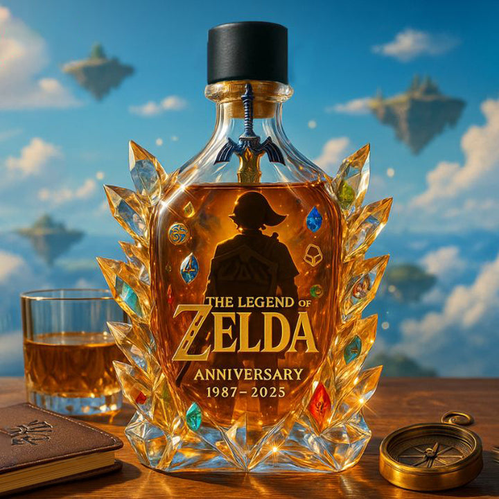 The Dazzling Legend Of Zelda 38th Anniversary 1987-2025 Whisky Bottle - A Masterpiece in Crystal & Spirit