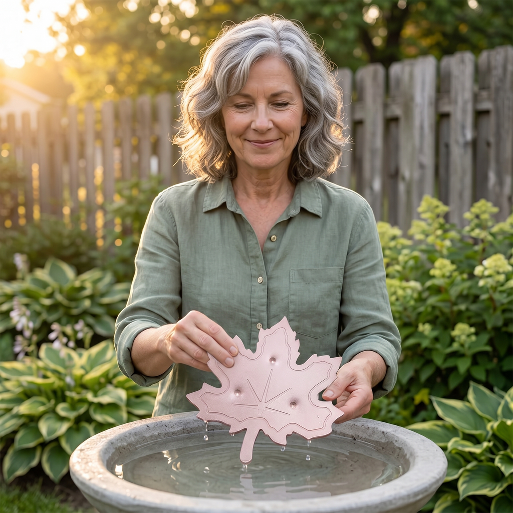 Pure Copper Leaf Bird Bath Purifier for Algae Control