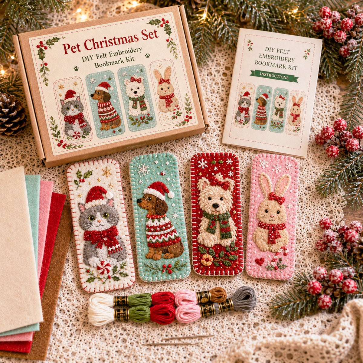 DIY Felt Embroidery Bookmark Kit