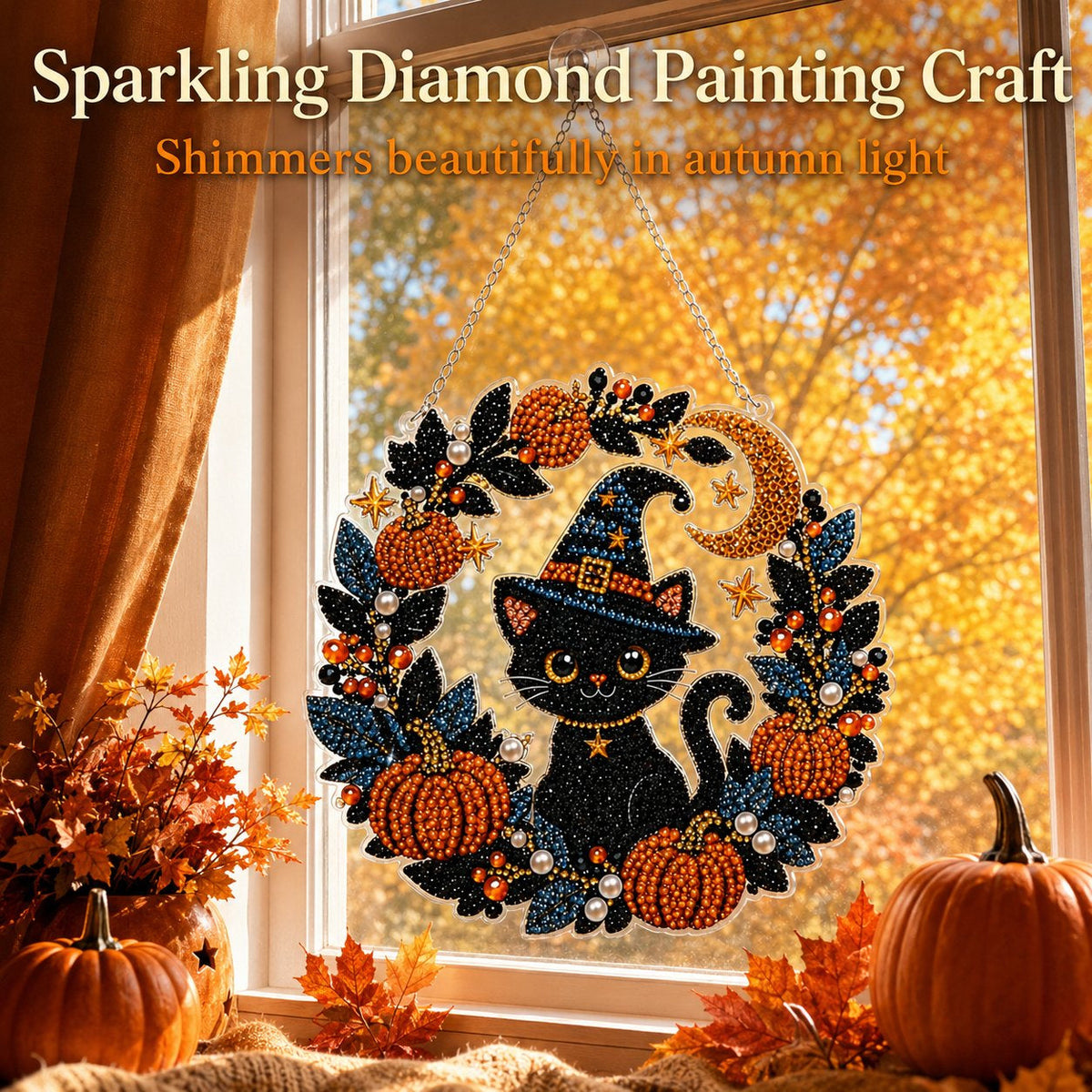 DIY Halloween Diamond Painting Hanging Ornament Kit