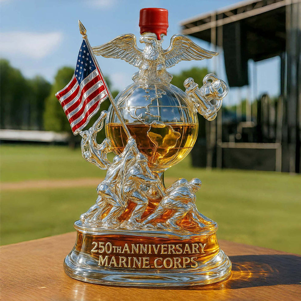 250th Anniversary Marine Corps Commemorative Whiskey Bottle