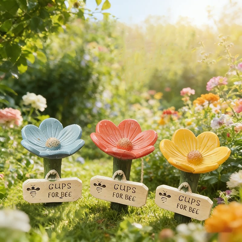 Flower Shaped Bee Watering Station for Garden and Outdoor Use