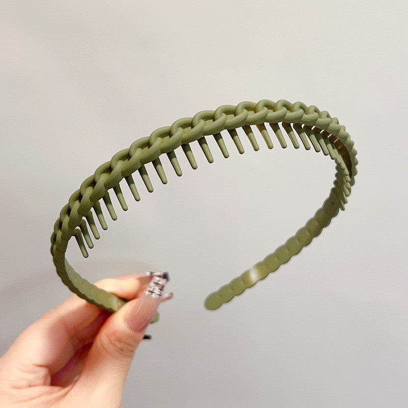 Stylish Matte Face Wash Headband with Teeth for Anti-Slip
