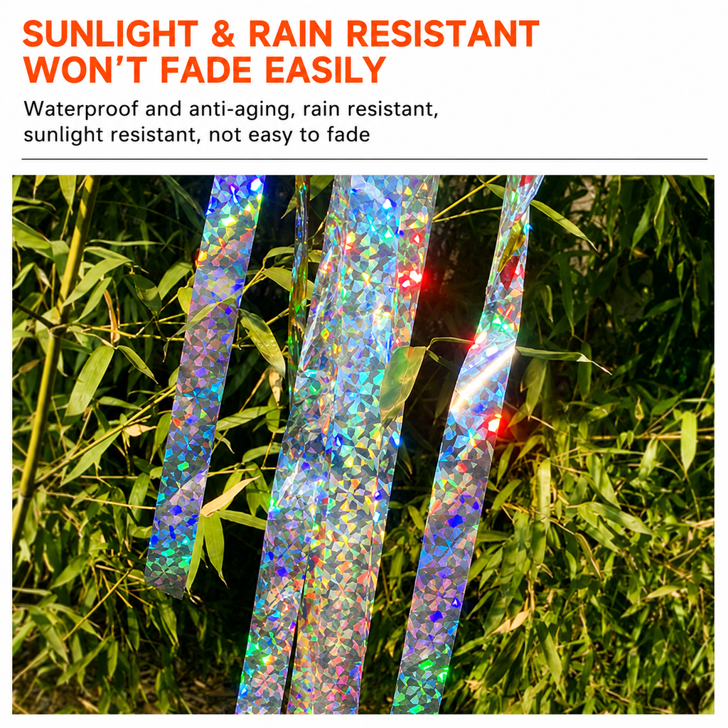 Reflective Bird Scare Tape, 2 Rolls, 2 in x 262 ft Holographic