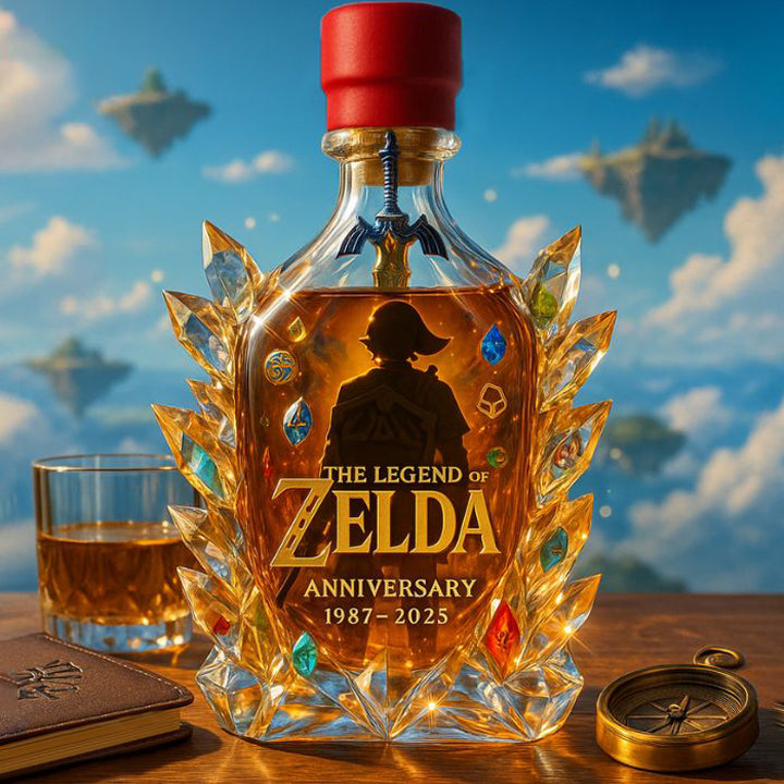 The Dazzling Legend Of Zelda 38th Anniversary 1987-2025 Whisky Bottle - A Masterpiece in Crystal & Spirit