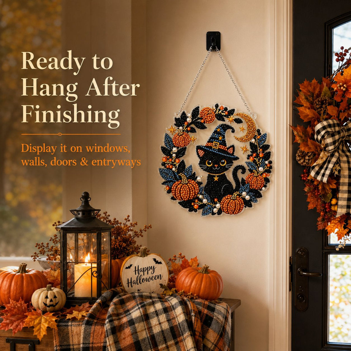 DIY Halloween Diamond Painting Hanging Ornament Kit