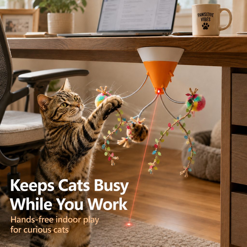 Maetiva MiaSpin 360 Magnetic Rotating Cat Teaser Toy for Indoor Cats - USB-C Hands-Free Play to Beat Boredom