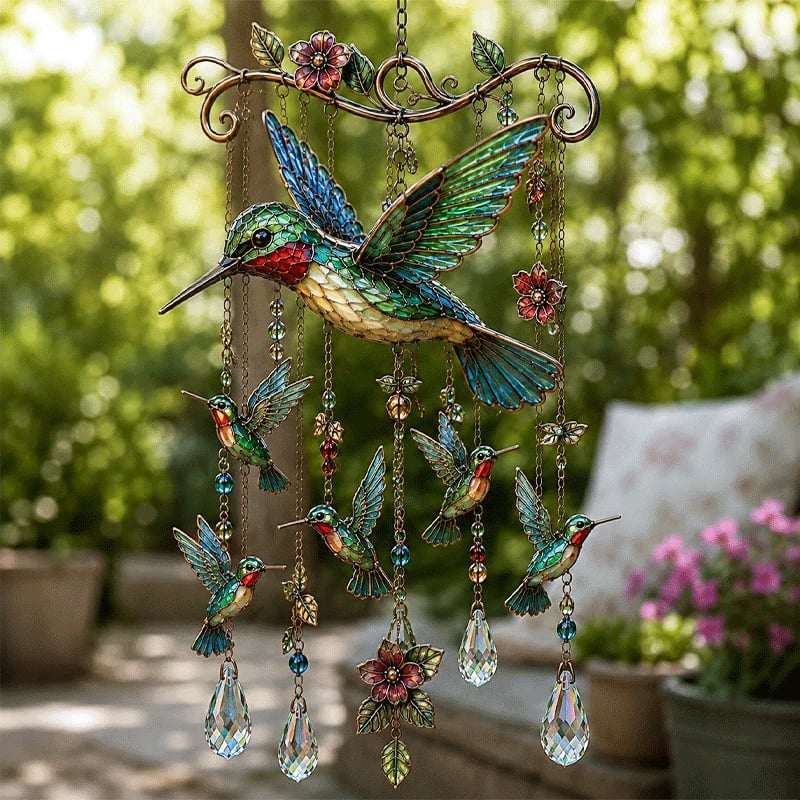 Garden Bird Crystal Suncatcher Wind Chime - 6 Styles