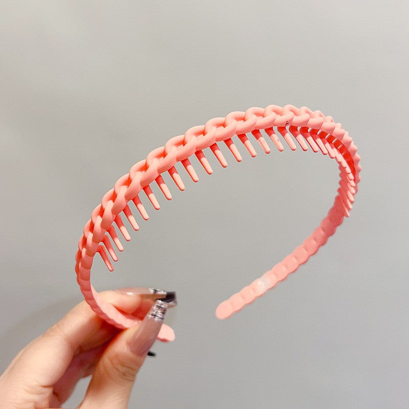 Stylish Matte Face Wash Headband with Teeth for Anti-Slip
