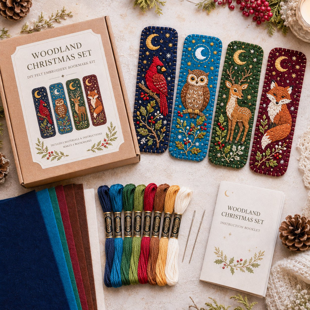 DIY Felt Embroidery Bookmark Kit