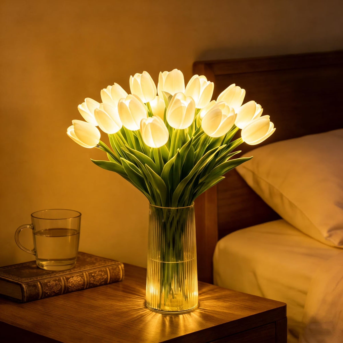 LED Tulip Light Bouquet with 15 Flowers, Romantic Home Decor Lamp
