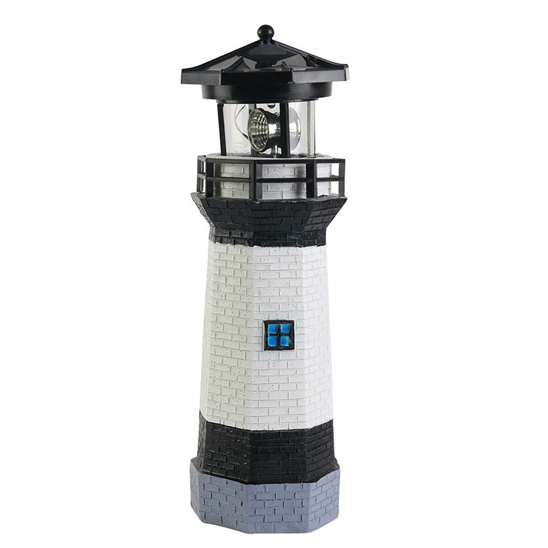 Solar Powered Rotating Lighthouse Garden Light for Outdoor Decor