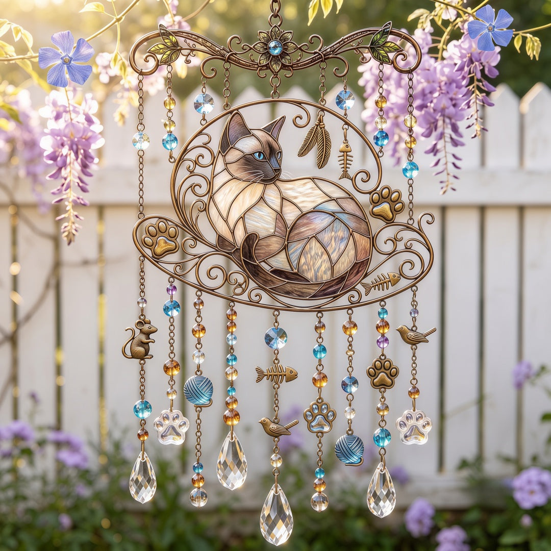 Cat Breed Window Suncatcher Wind Chime - 6 Designs, 20 cm