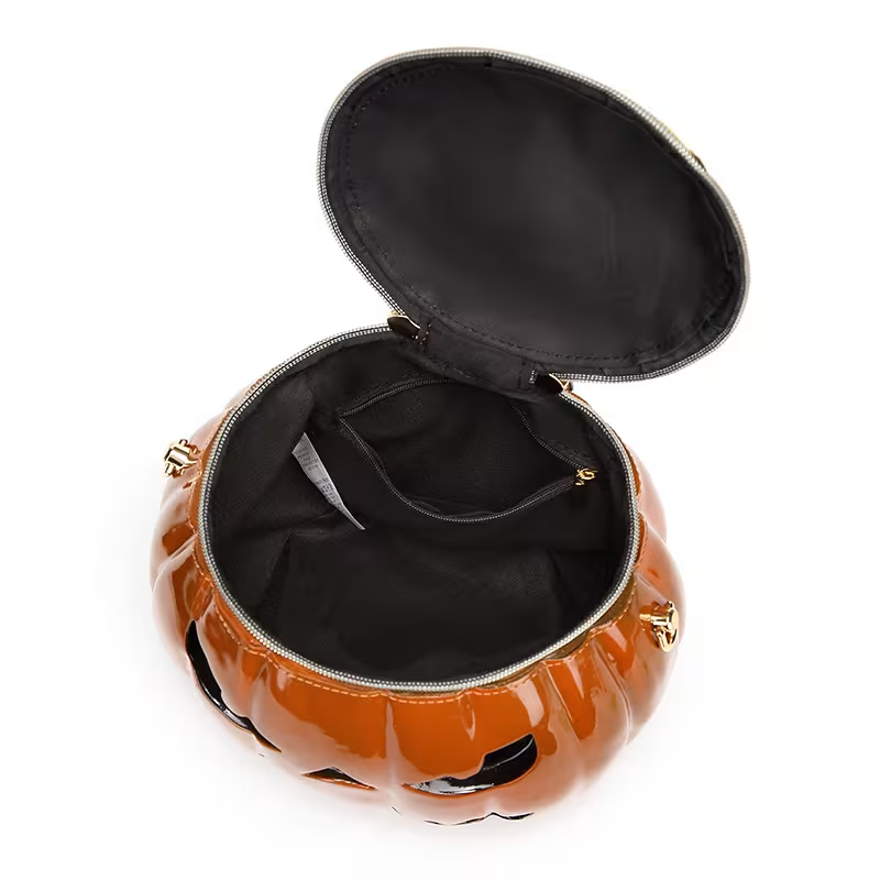 Halloween Pumpkin Bag, Pumpkin Purse with Strap for Trick or Treat