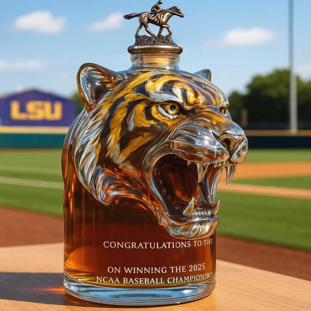 Whiskey Bottle Commemorating LSU Tiger's 2025 NCAA Baseball Championship