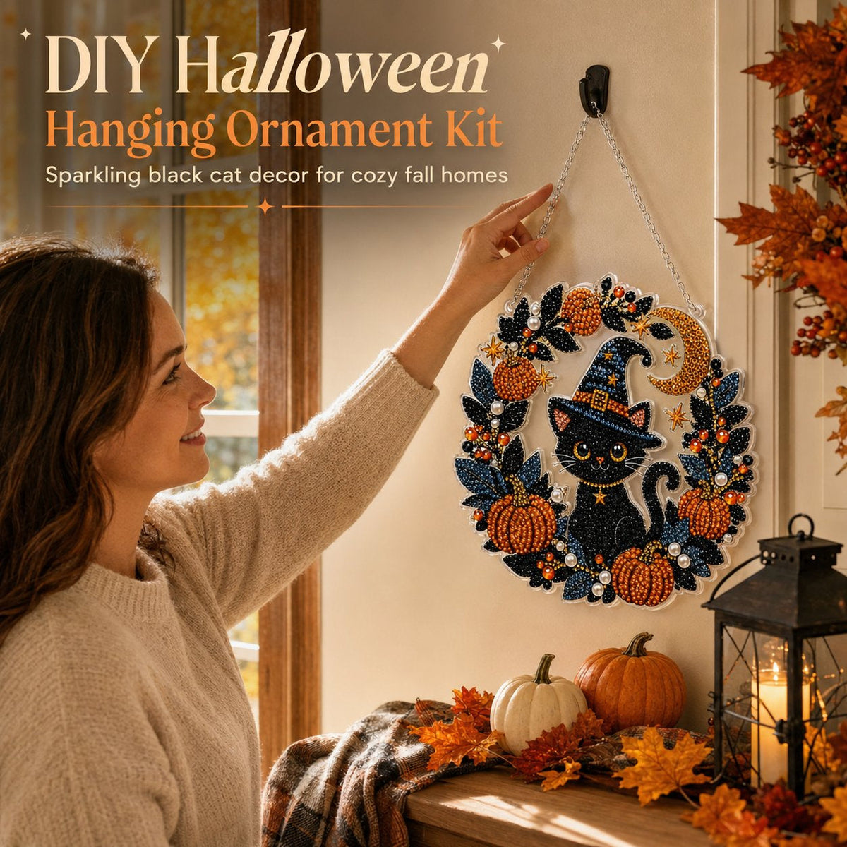 DIY Halloween Diamond Painting Hanging Ornament Kit