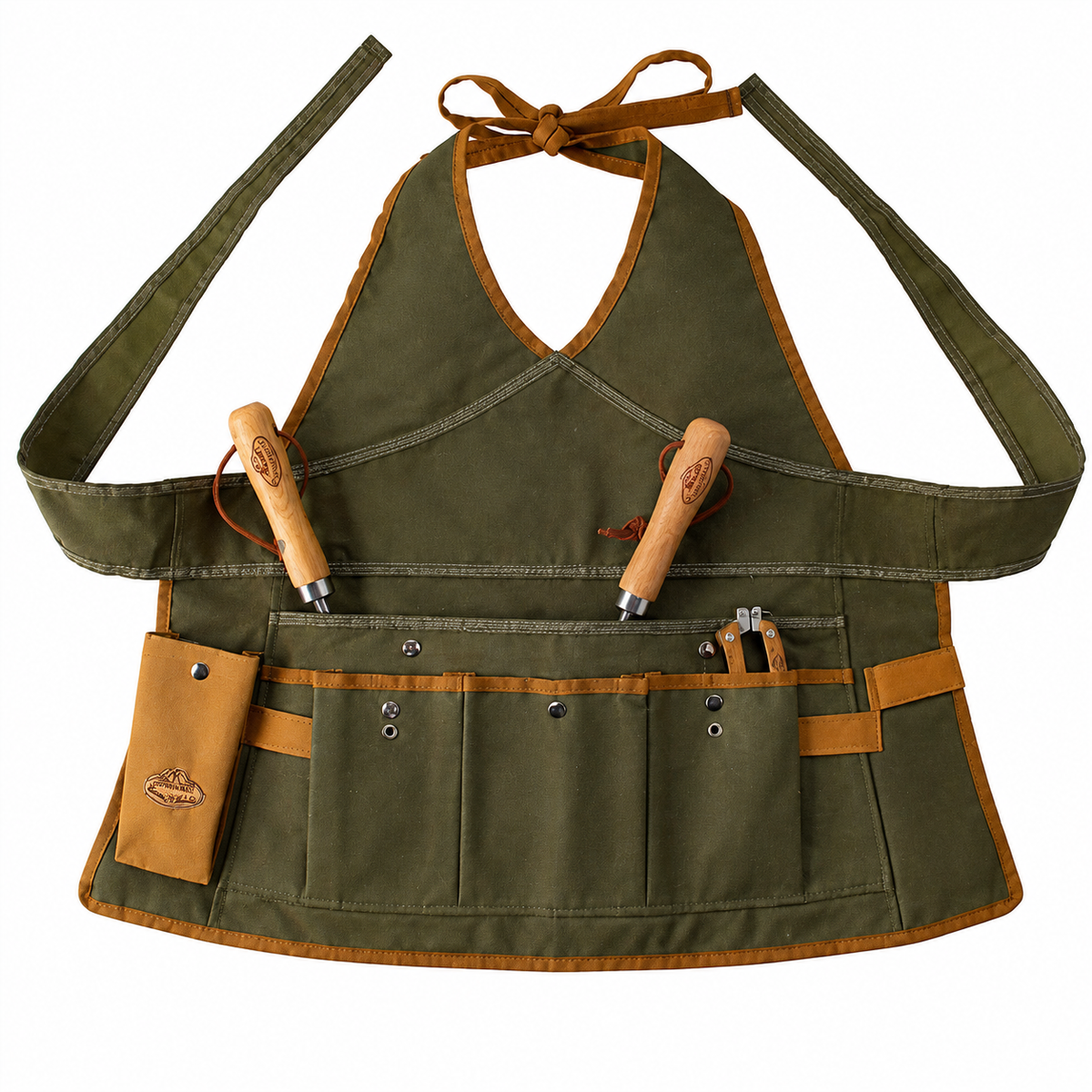 Canvas Garden Tool Apron with Multi Pockets for Gardening and Work