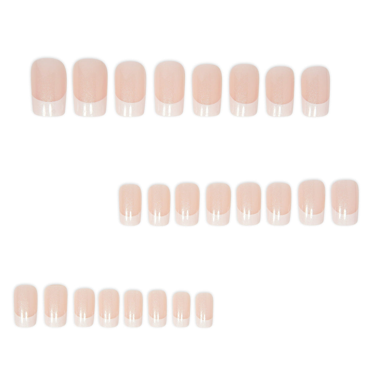 White French Tip Press-On Nails – 24-Piece Short Square Set