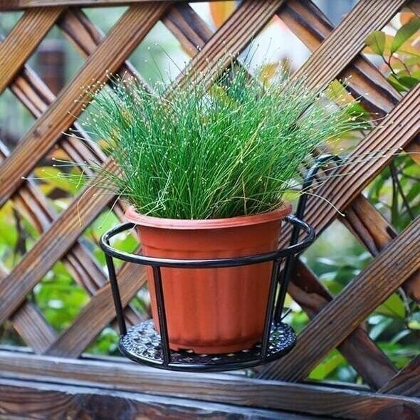 Metal Hanging Plant Basket for Balcony Railing and Fence