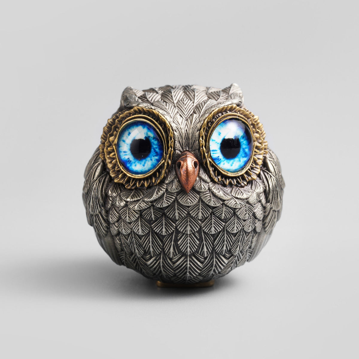 Bronze Owl Figurine for Shelf Desk Home Decor