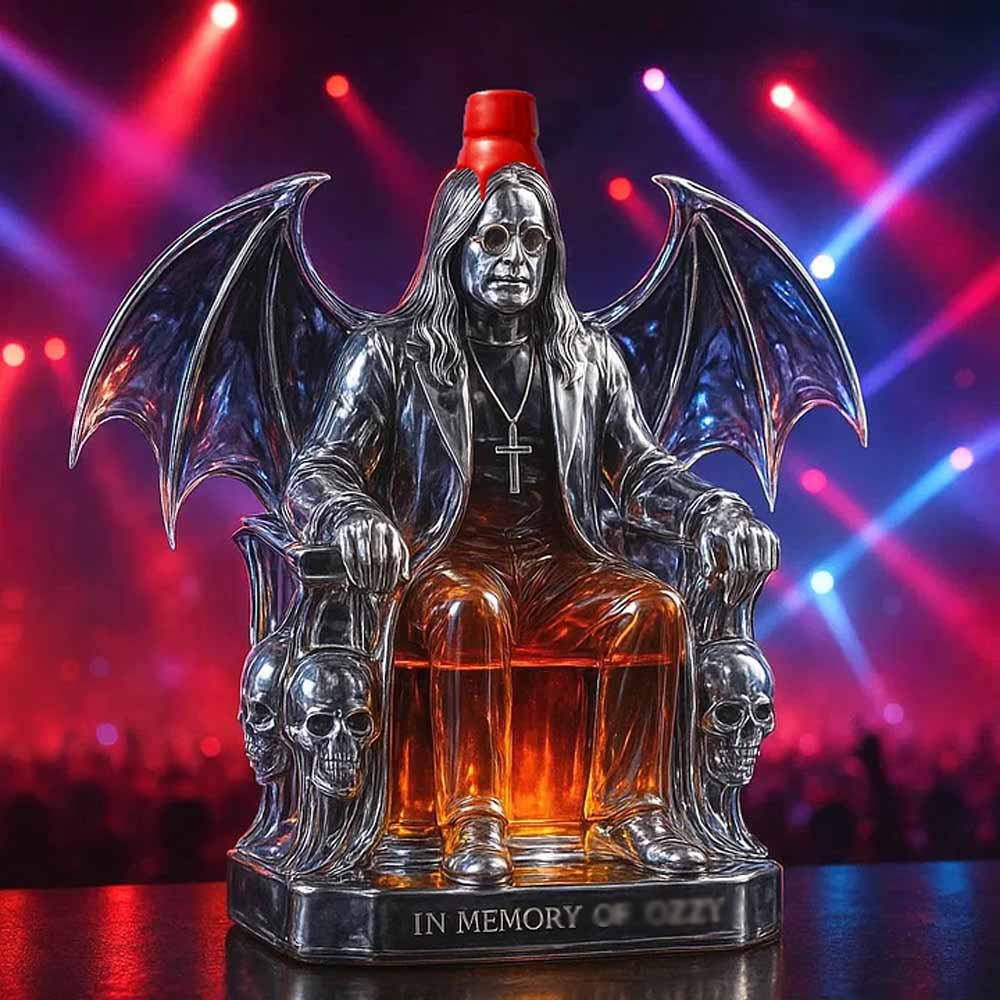 Prince of Darkness Shape Glass Whiskey Bottle