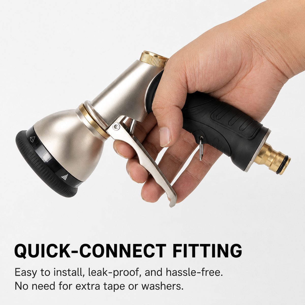 Heavy Duty Metal Garden Hose Nozzle with 9 Spray Patterns